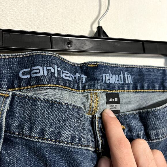 Carhartt Men's Relaxed Fit Straight Leg Denim Jeans Blue Wash- Size 40 - Picture 4 of 7